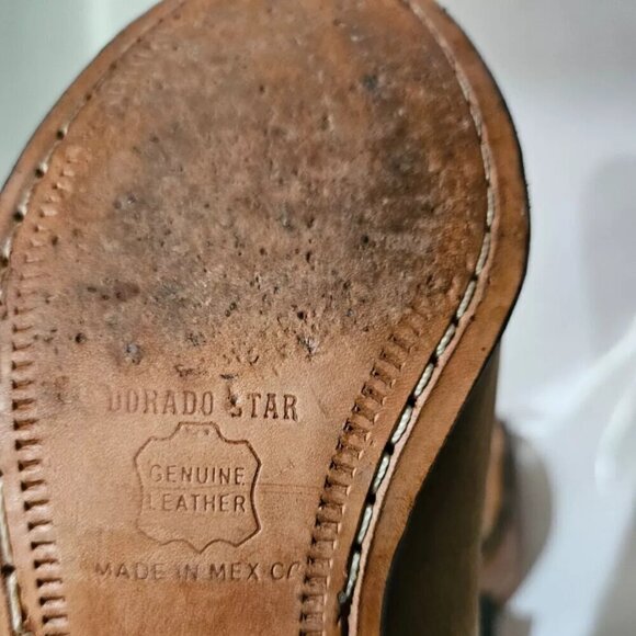 Dorado Star Brown Leather Ankle Booties Boots Western Bohemian Women's 23 MX - Picture 8 of 10